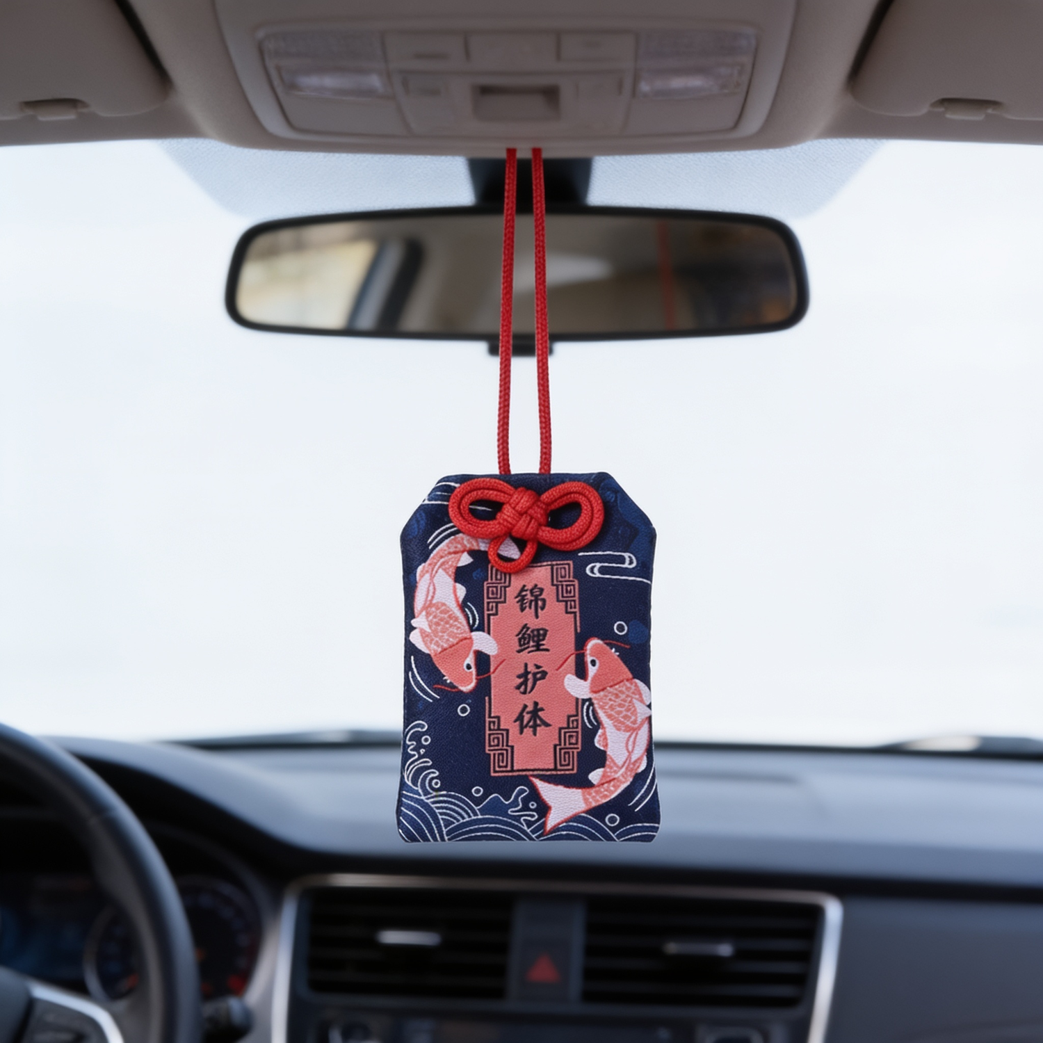Blue Japanese Koi Omamori