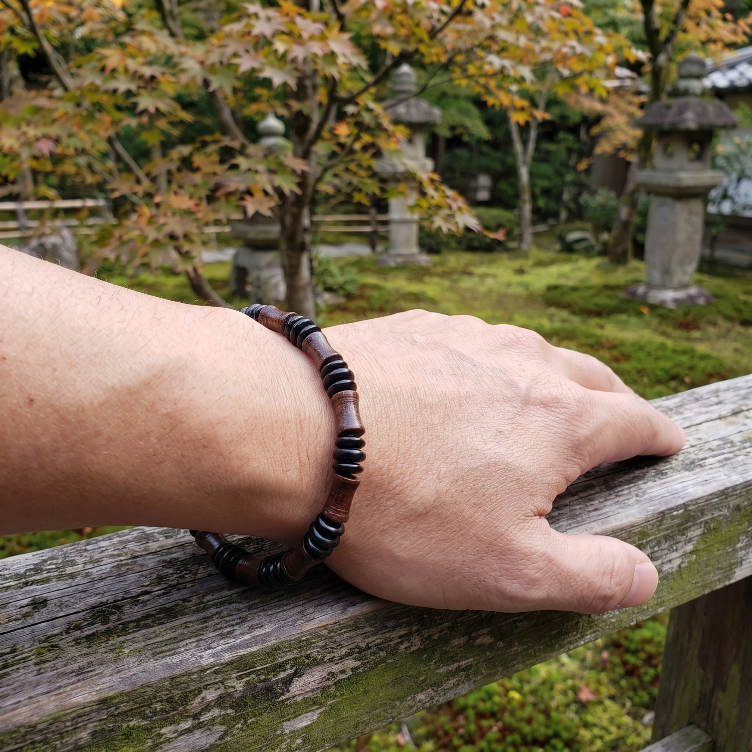 Japanese Wooden Bead Bracelet