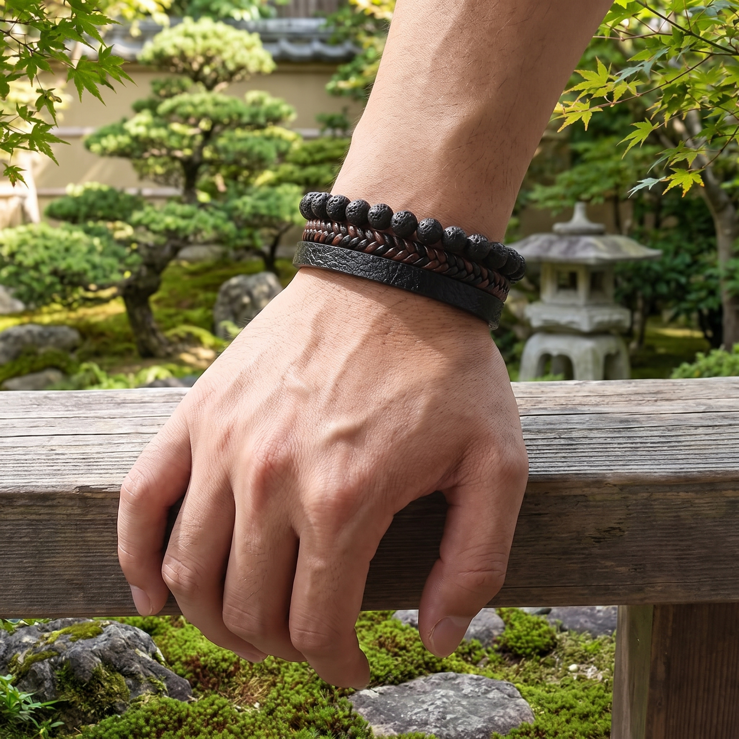 Japanese Men's Leather Bracelet