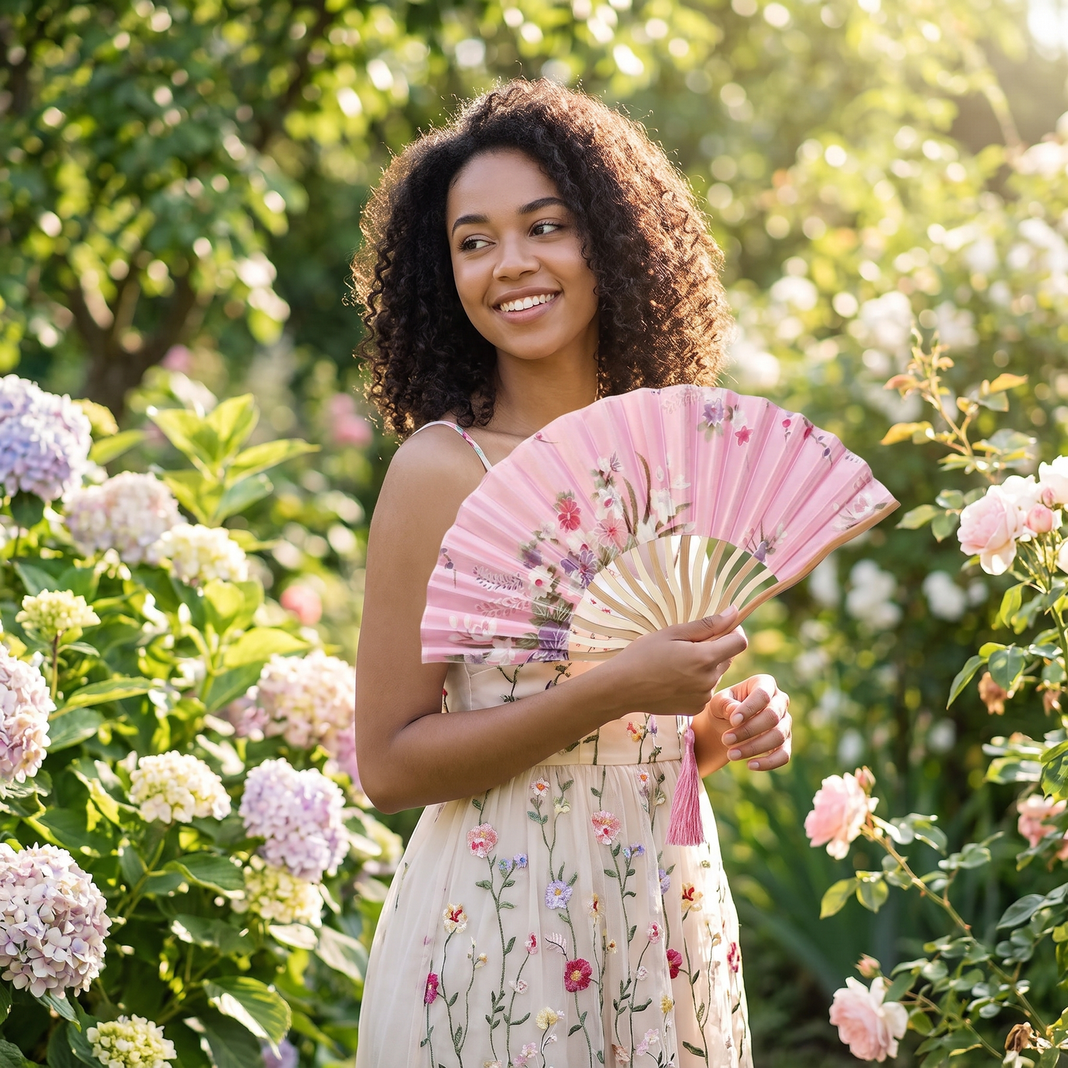 Pink Sakura Japanese Fan