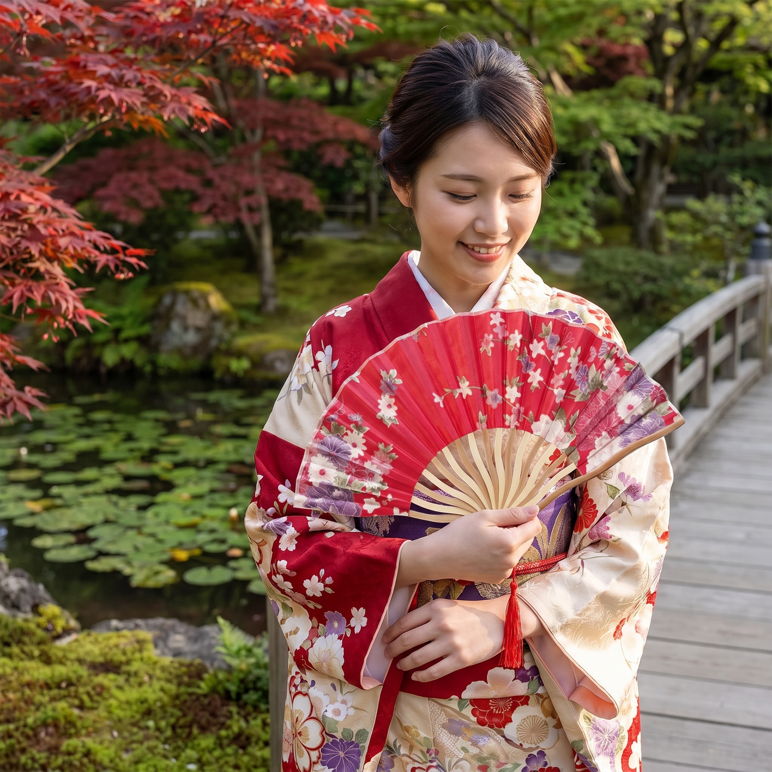 Red Sun Japanese Fan