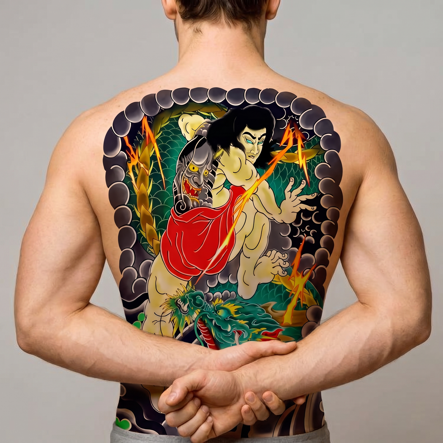 Full Back Traditional Tattoo