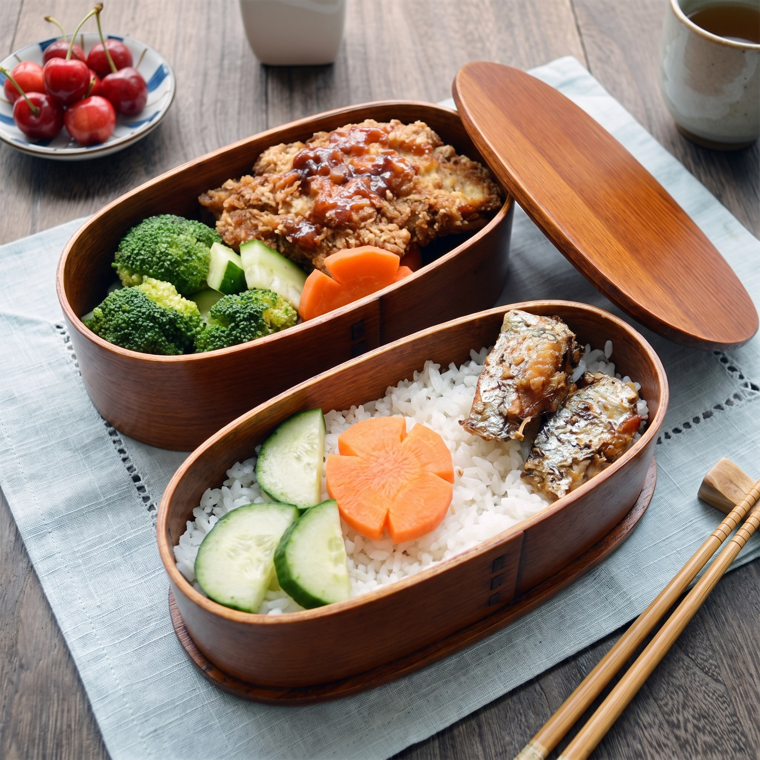 Japanese Wooden Bento Box