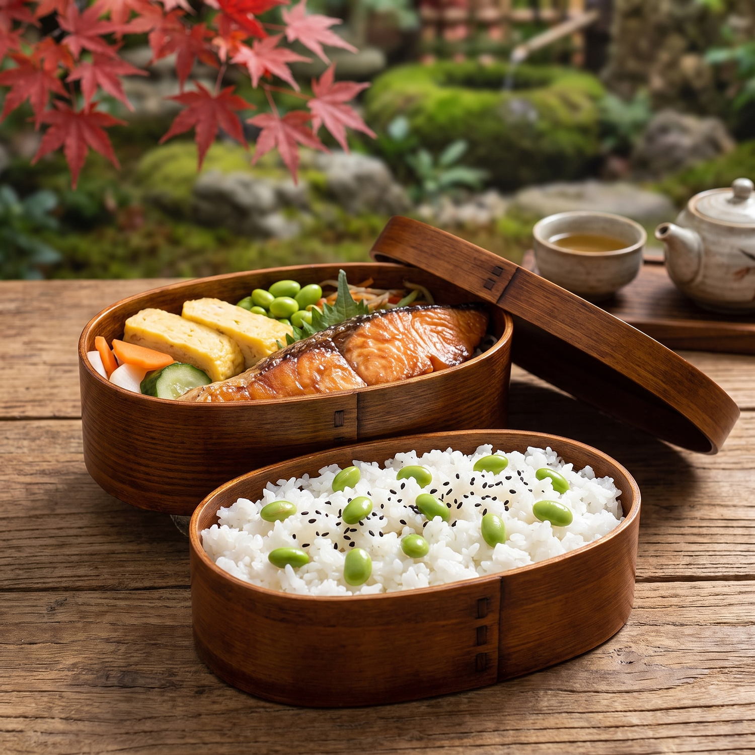 Japanese Wooden Bento Box