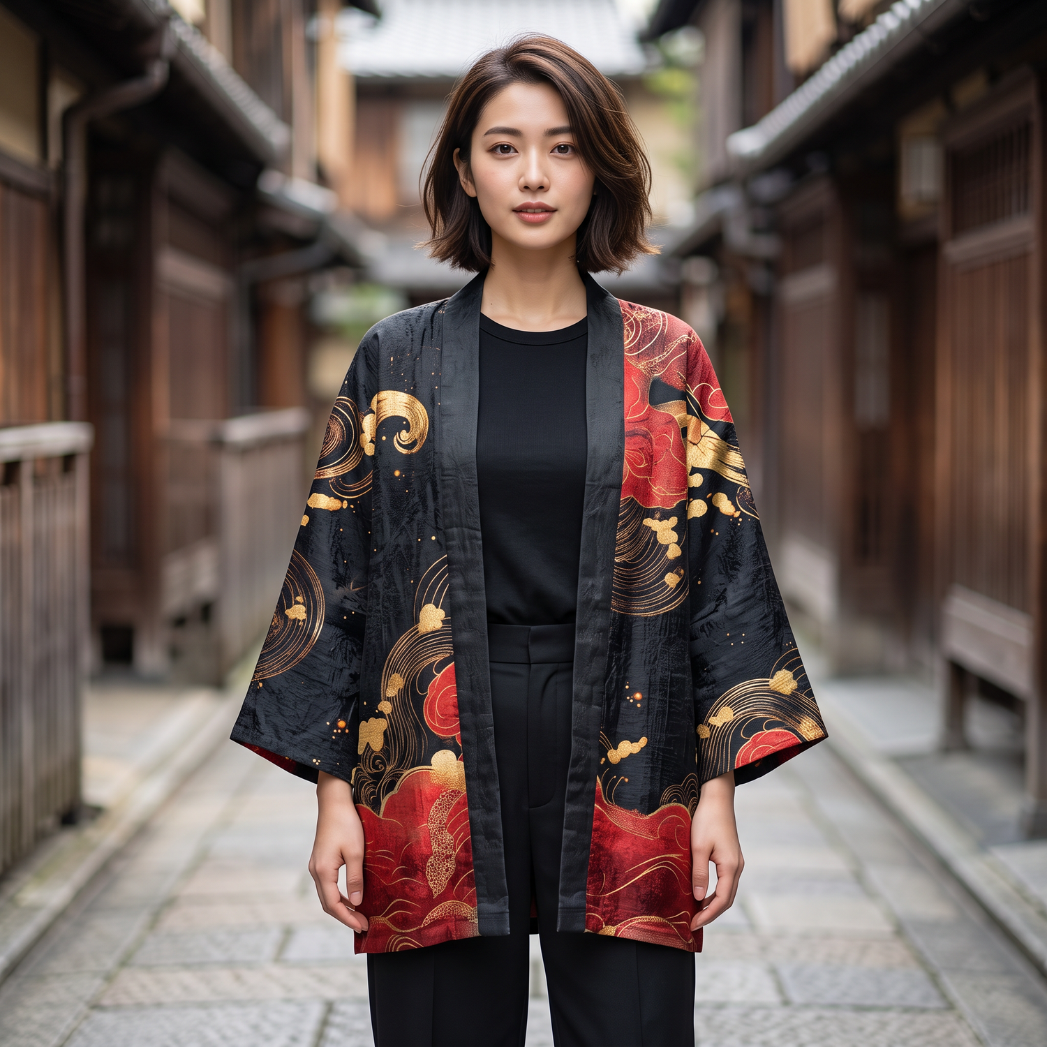 Japanese Print Kimono Cardigan