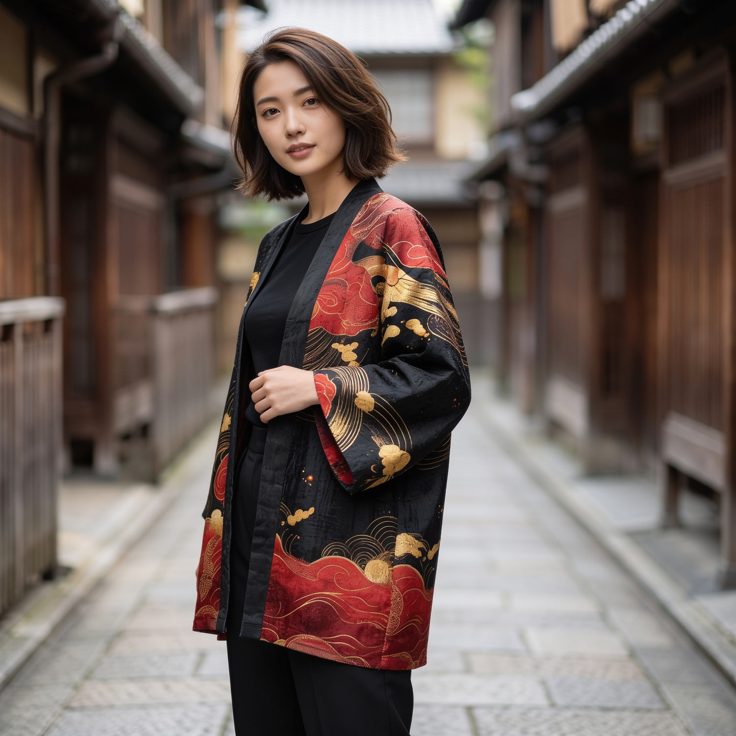 Japanese Print Kimono Cardigan