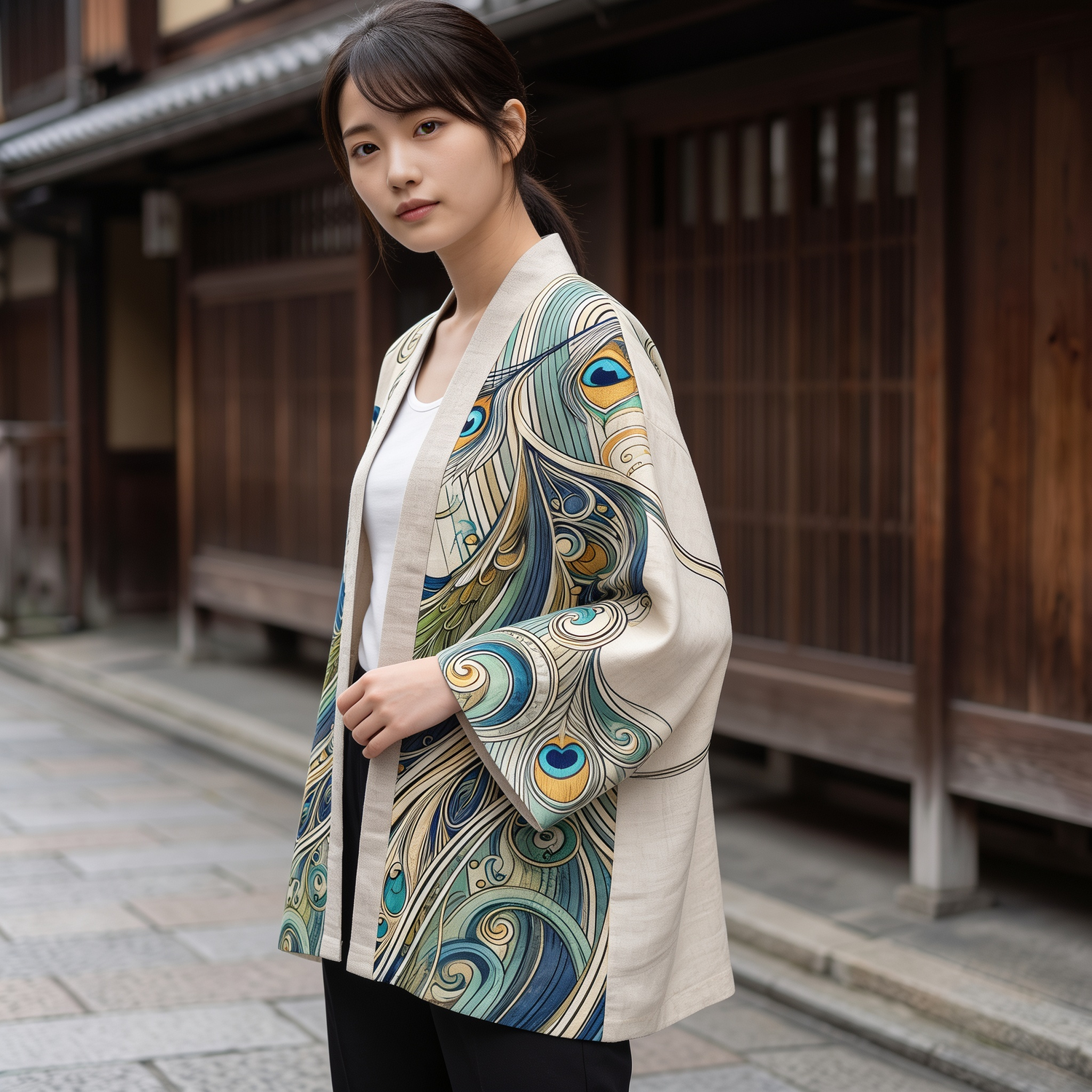 Peacock Kimono Cardigan