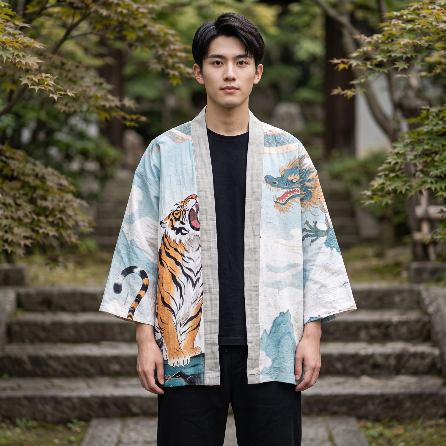 Animal Printed Kimono Cardigan