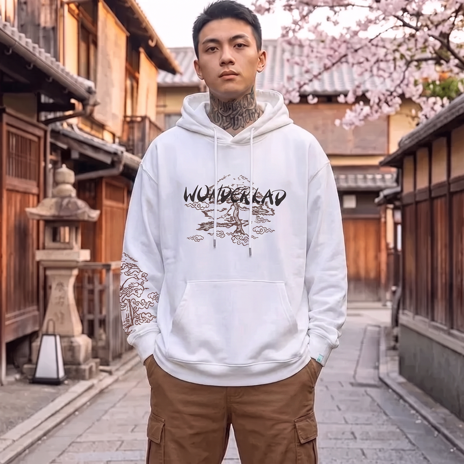 Hoodie with Japanese Print