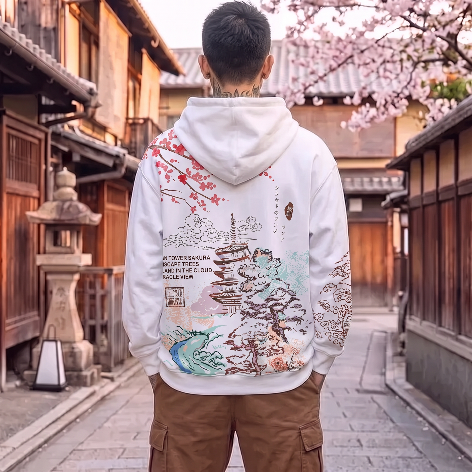 Hoodie with Japanese Print