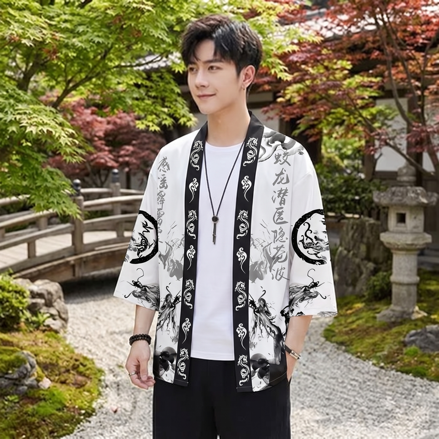 Men Japanese Kimono Cardigan