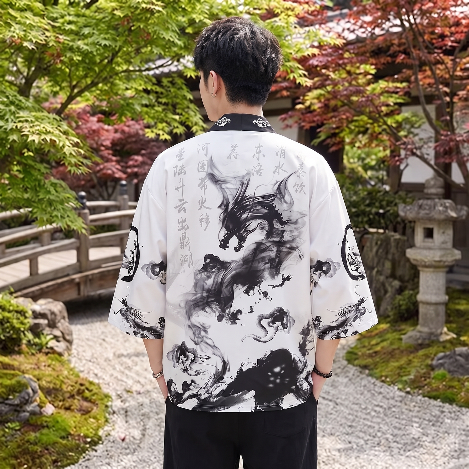 Men Japanese Kimono Cardigan