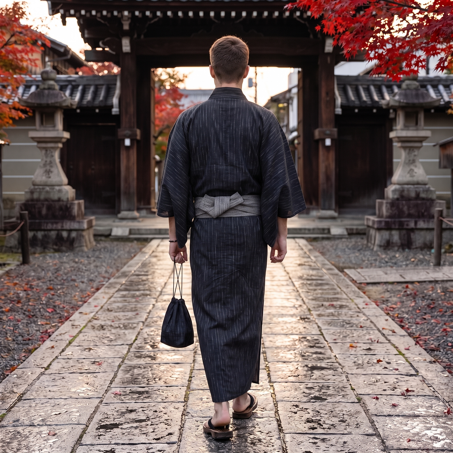 Men's Japanese Kimono with Belt
