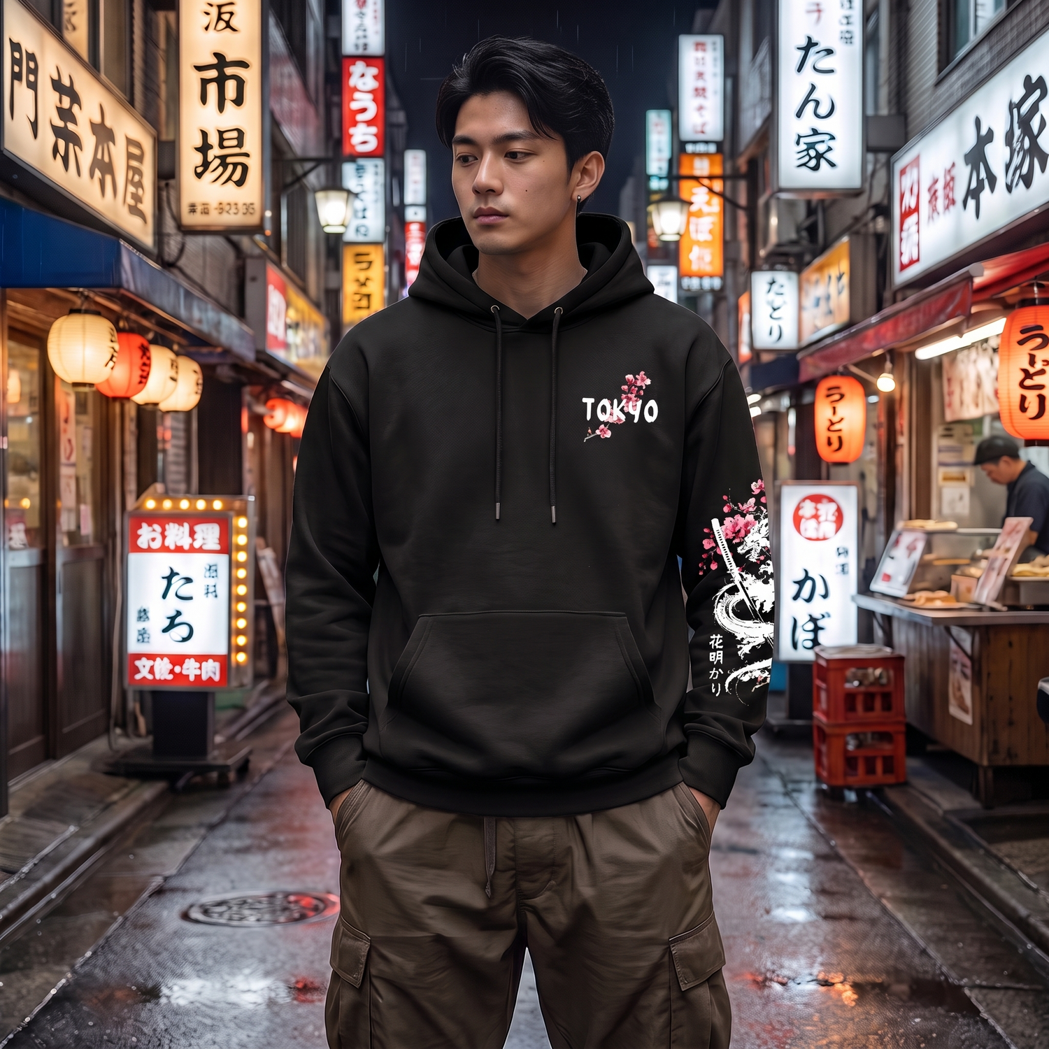 Japanese Dragon Pattern Hoodie