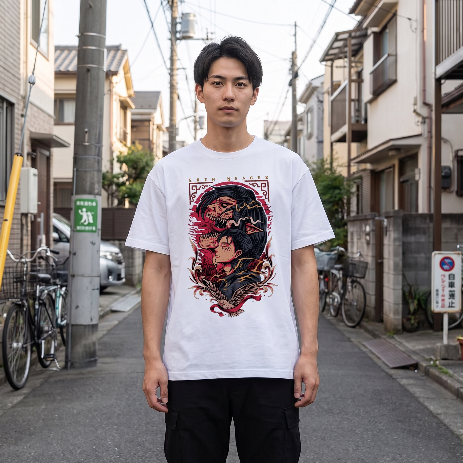 Japanese Men Streetwear T-shirt
