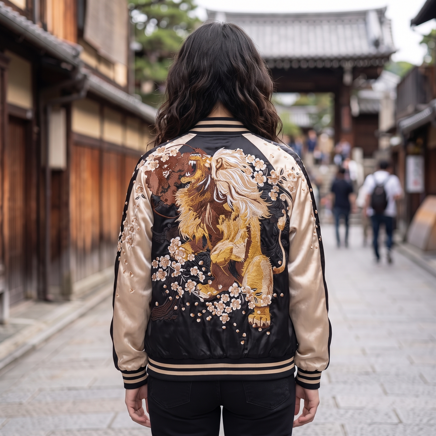 Lion Embroidered Japanese Jacket