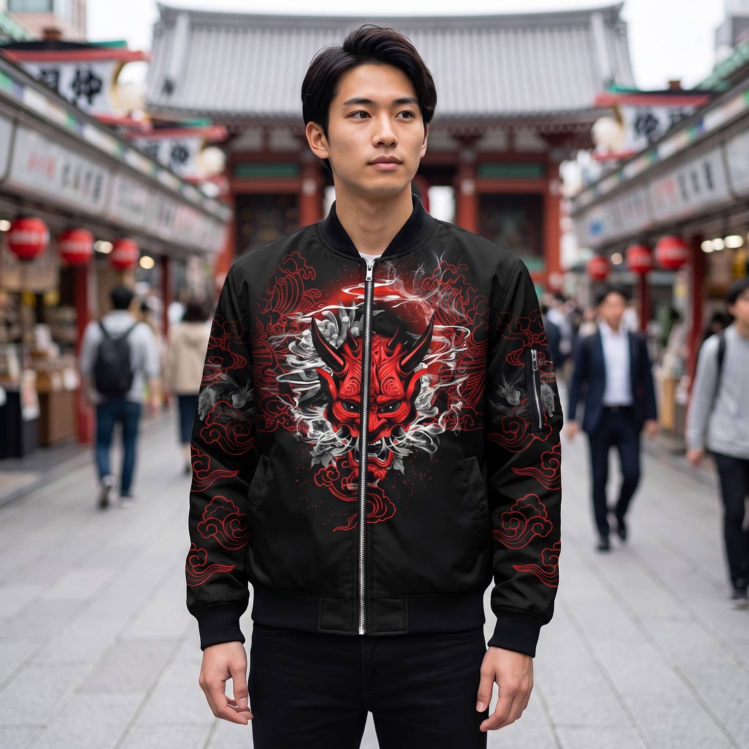 Japanese Printed Zipped Jacket