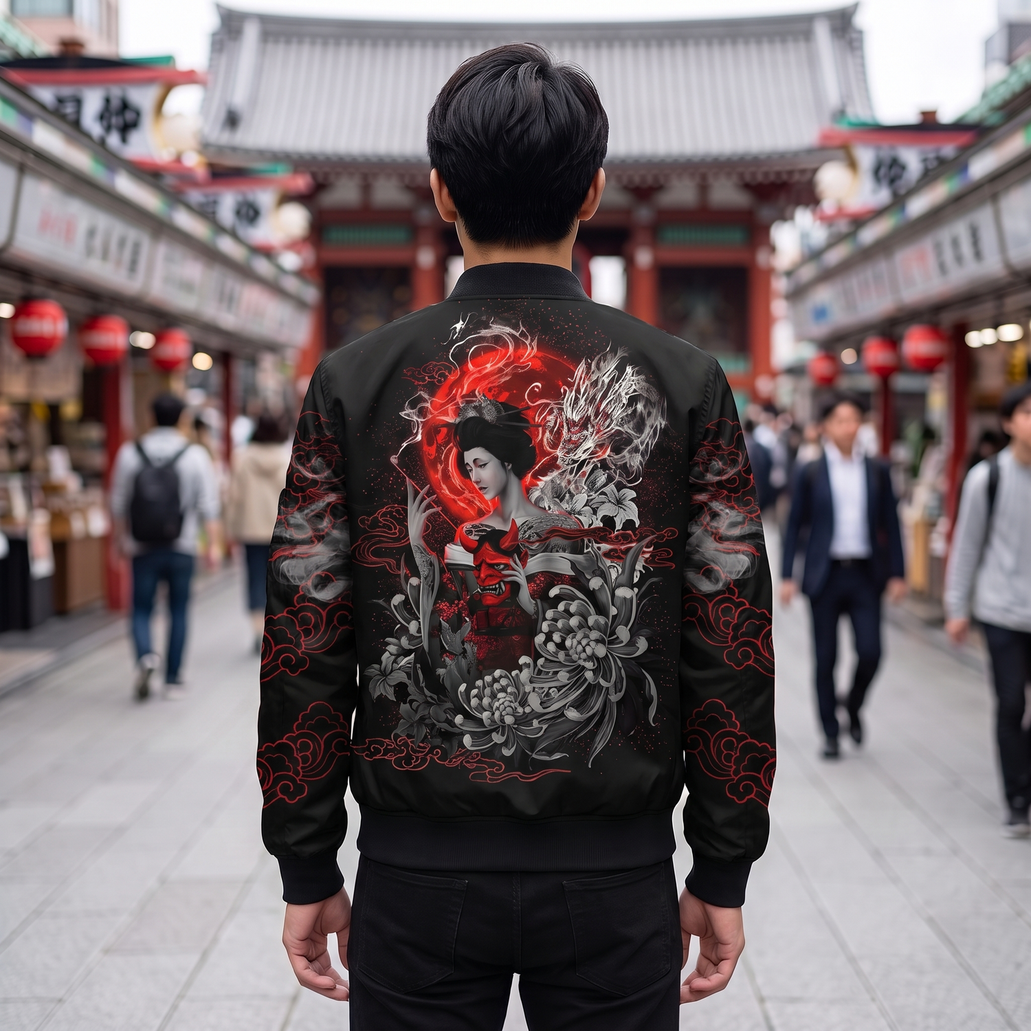 Japanese Printed Zipped Jacket