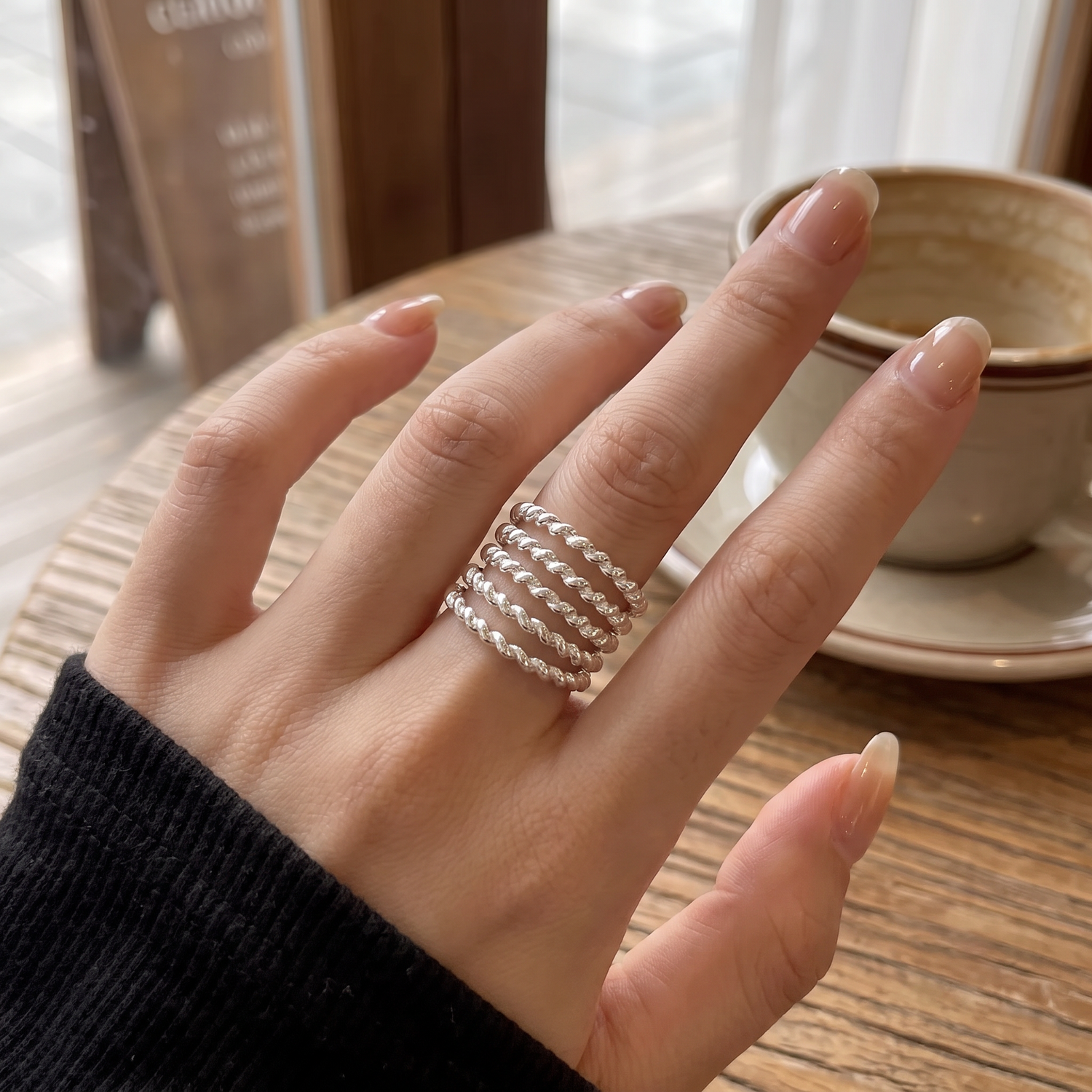 Multi-Layer Twisted Silver Ring