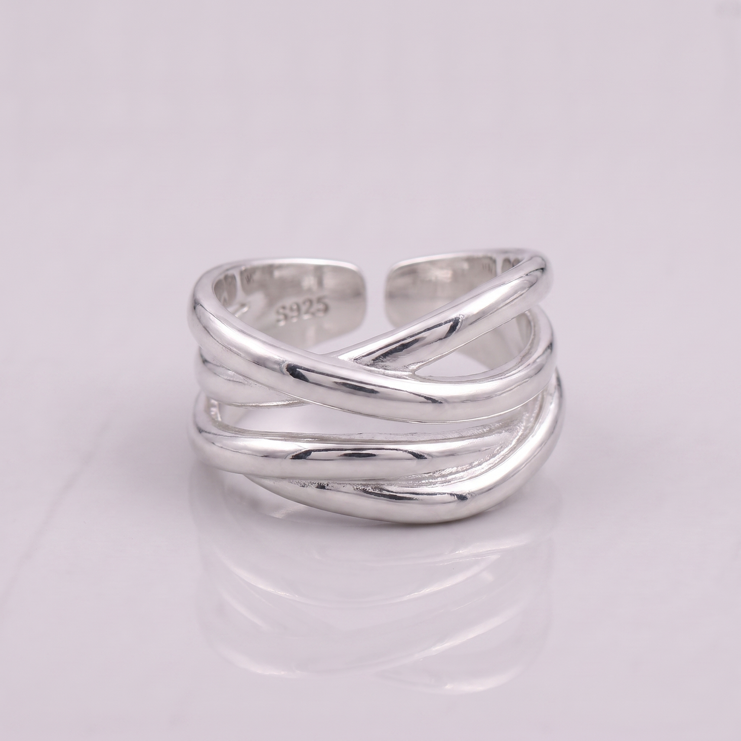 Sterling Silver Layered Open Ring