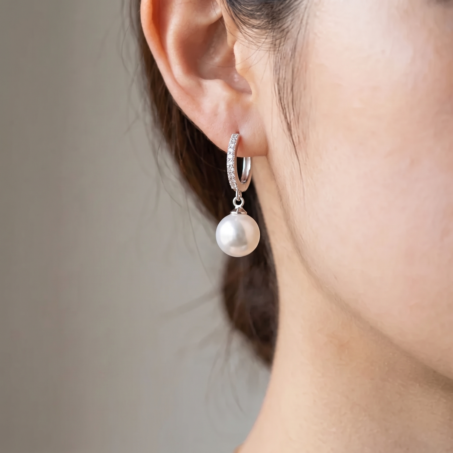 Japanese Silver Pearl Earrings