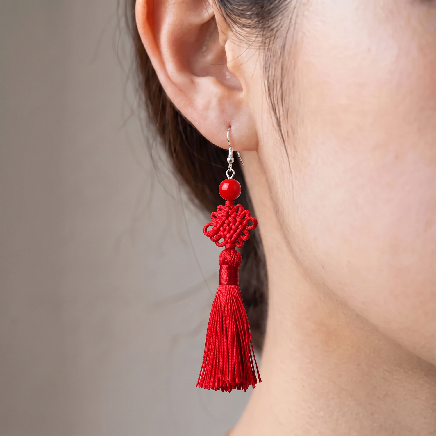 Chinese Knot Tassel Earrings