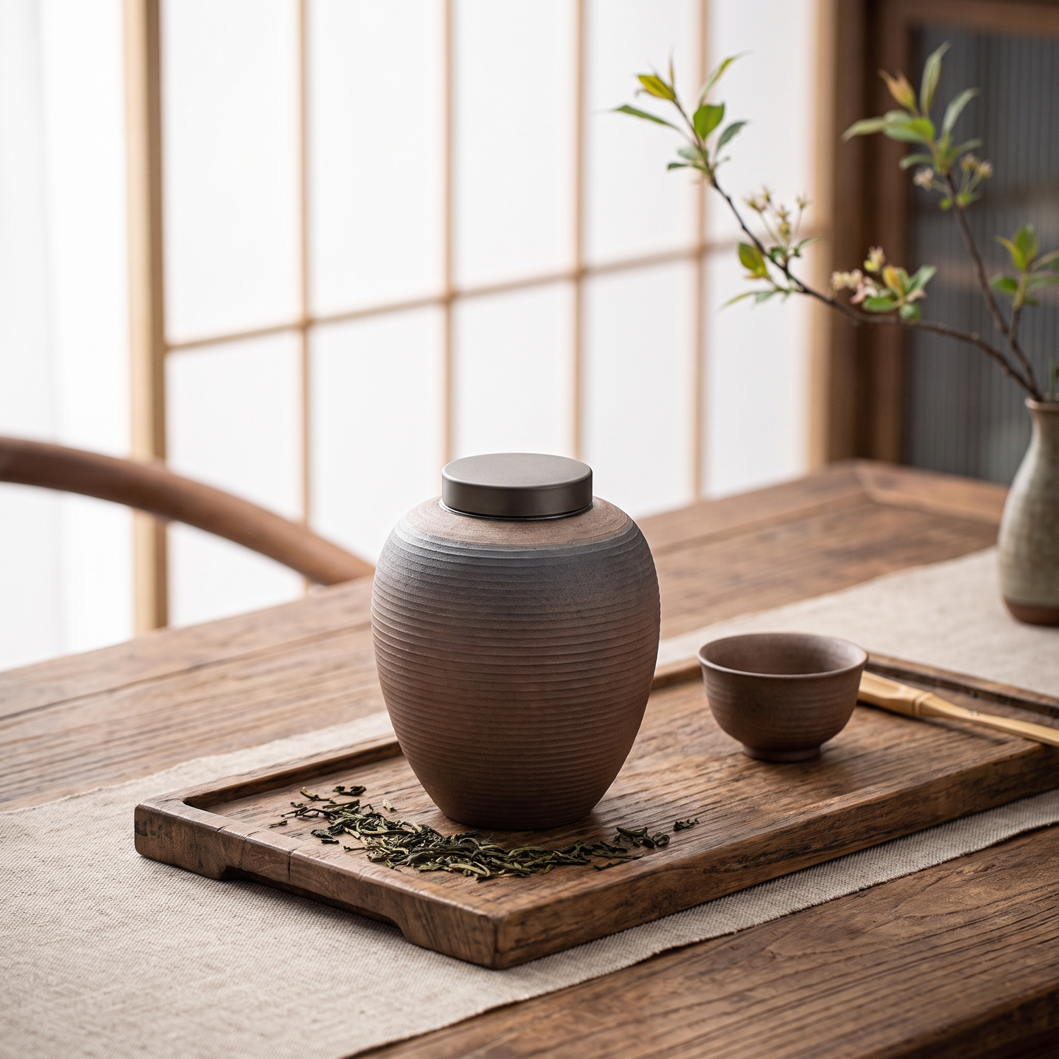 Japanese Pottery Tea Canister