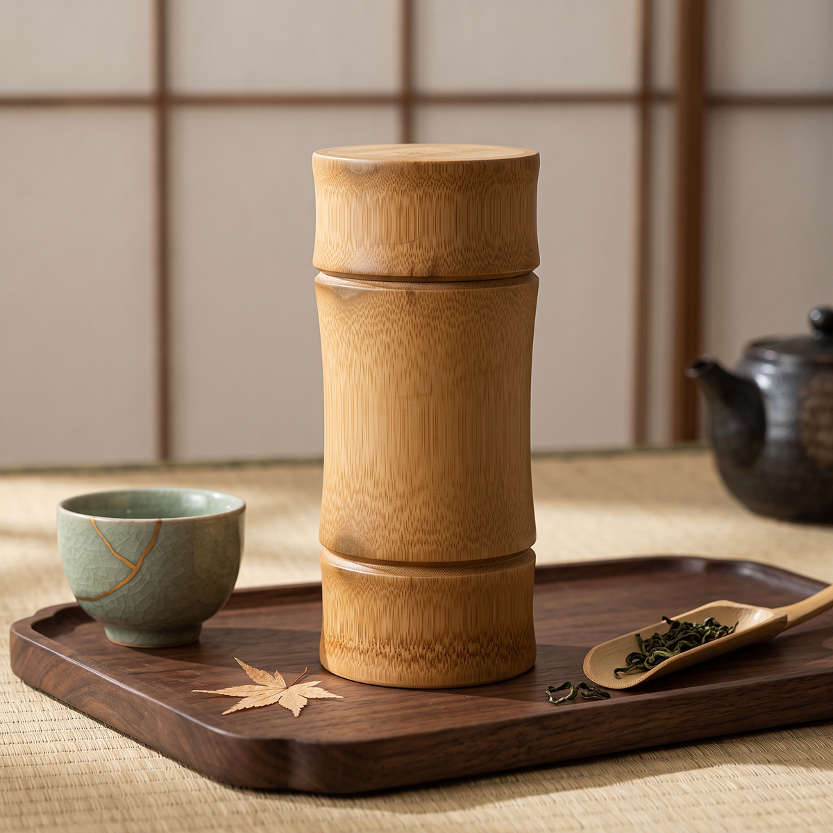 Japanese-Style Bamboo Tea Box