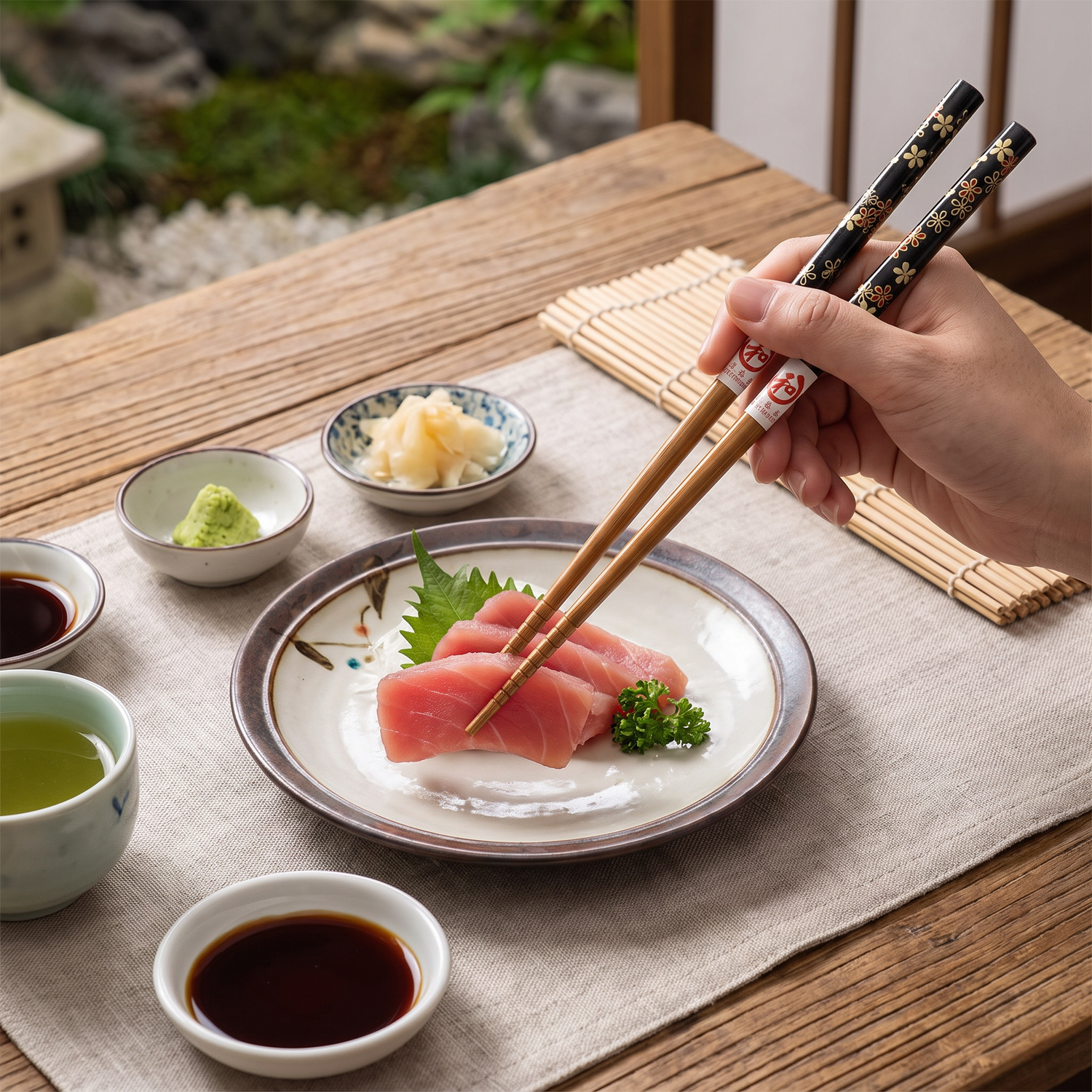 Japanese Black Floral Chopsticks