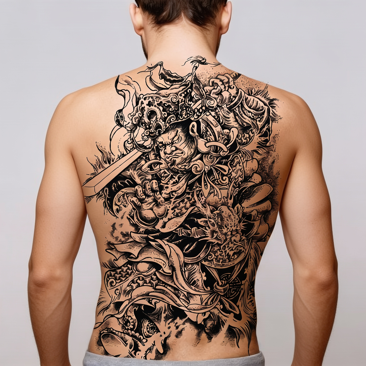 Temporary Japanese Mens Tattoo
