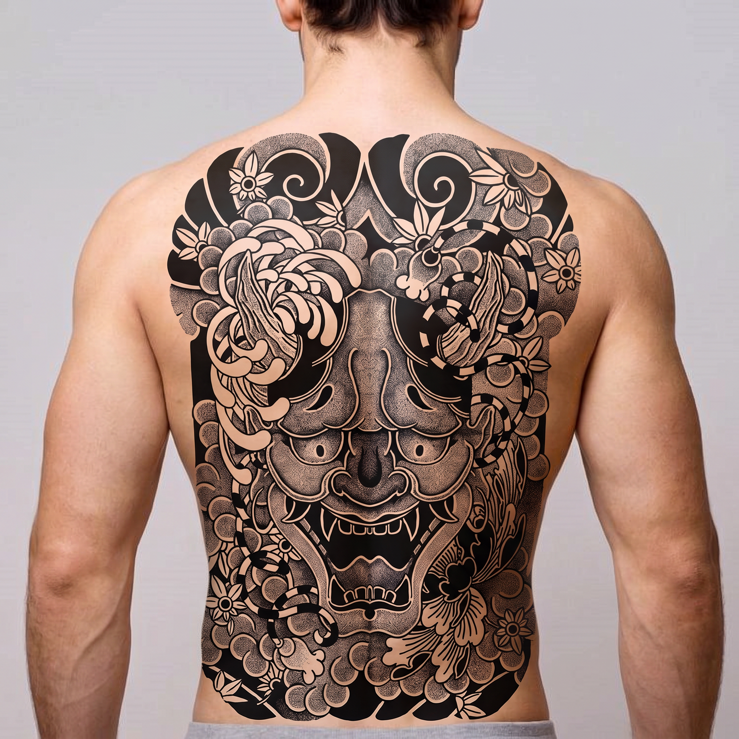 Japanese Hannya Back Tattoo