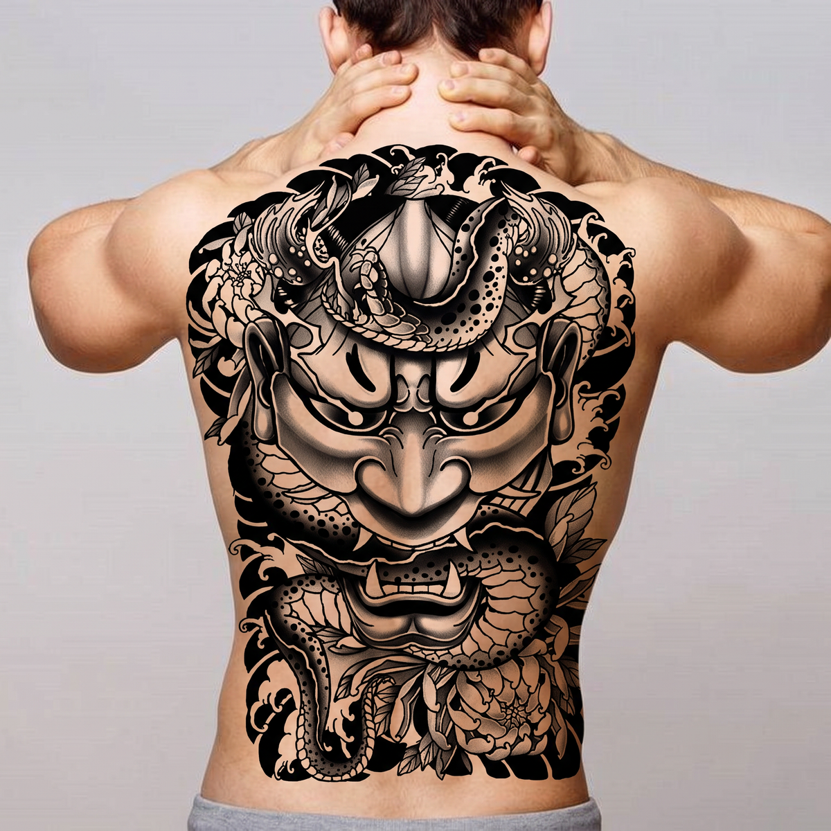 Waterproof Hannya Mask Tattoo