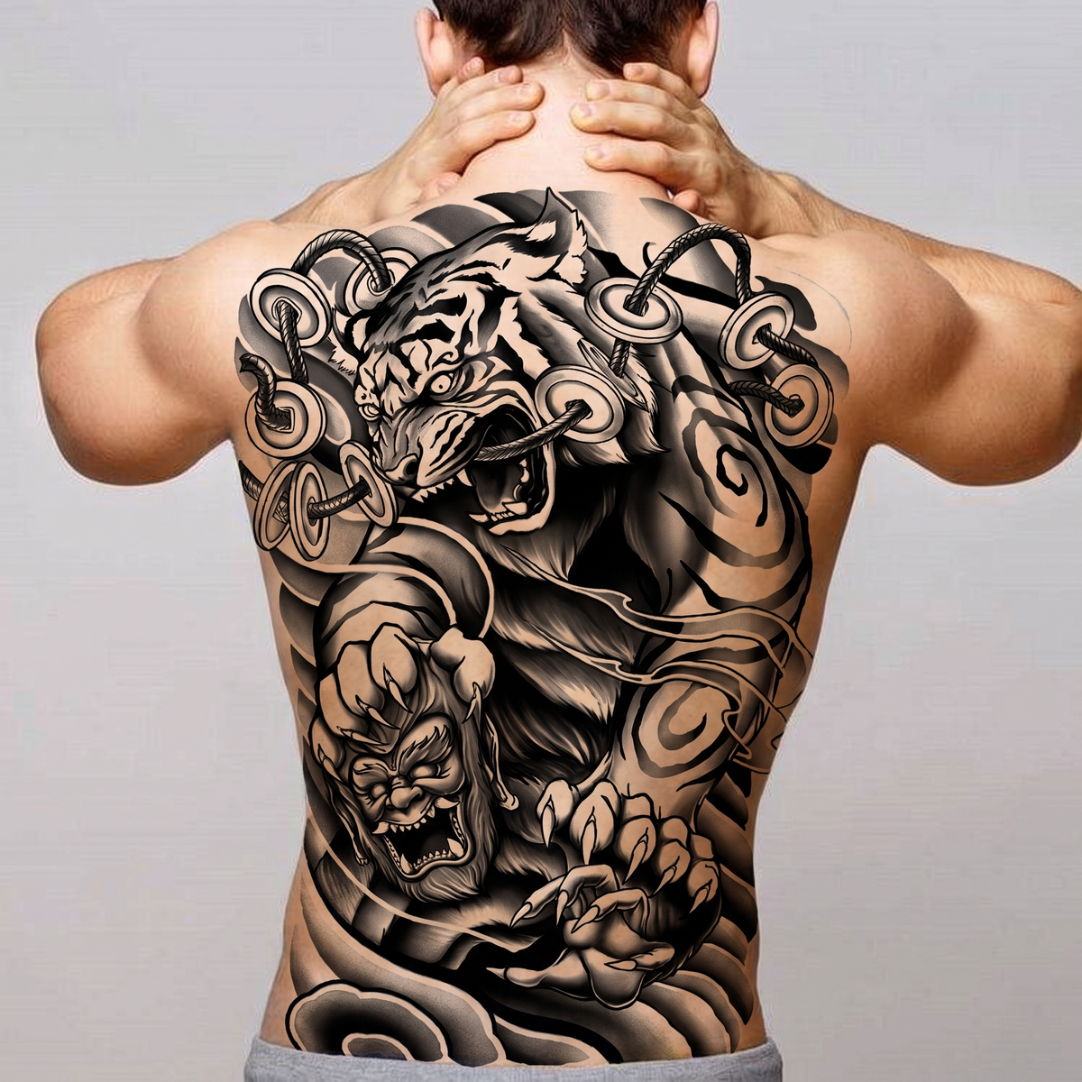 Japanese Full Back Tattoo Sticker