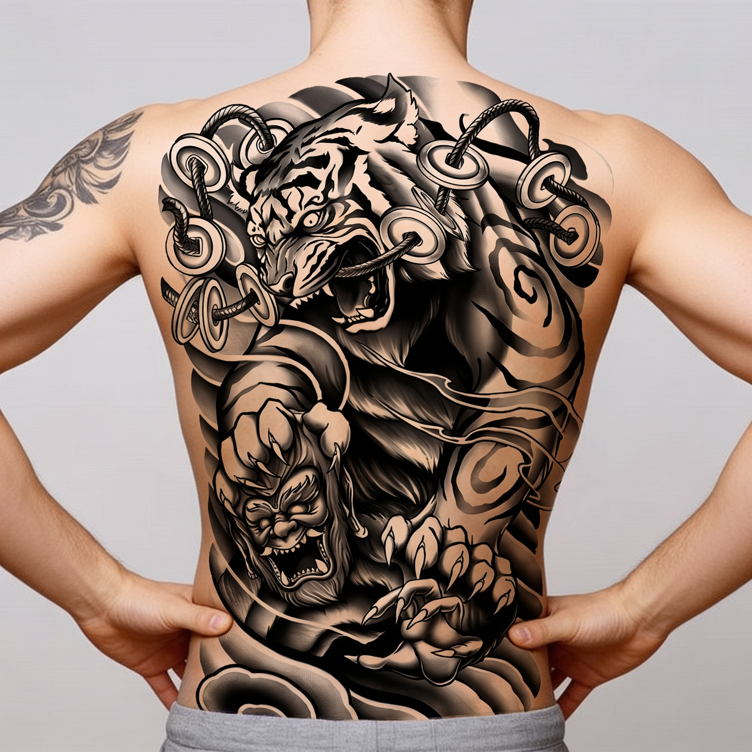 Japanese Full Back Tattoo Sticker