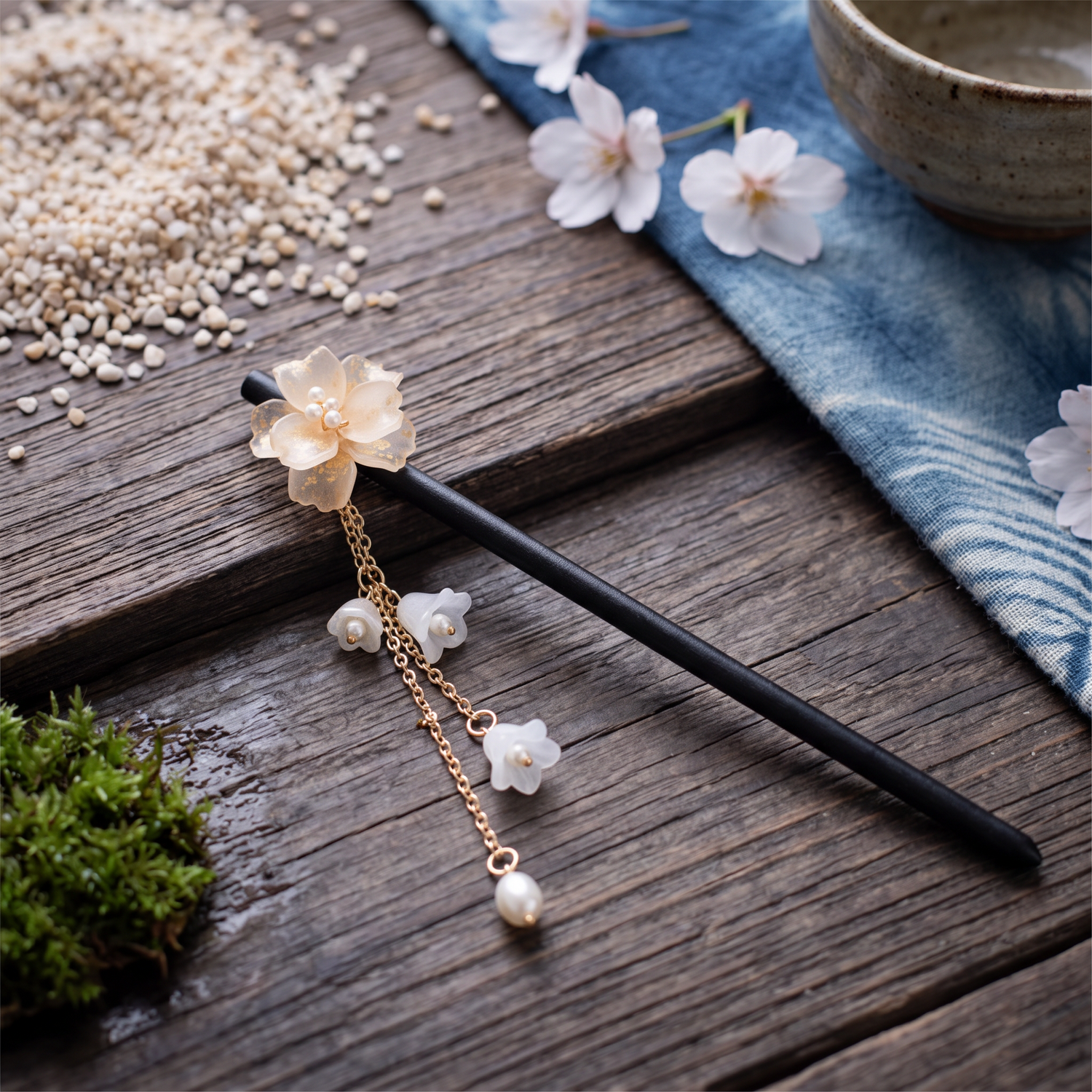 Japanese Floral Kanzashi Hairpin
