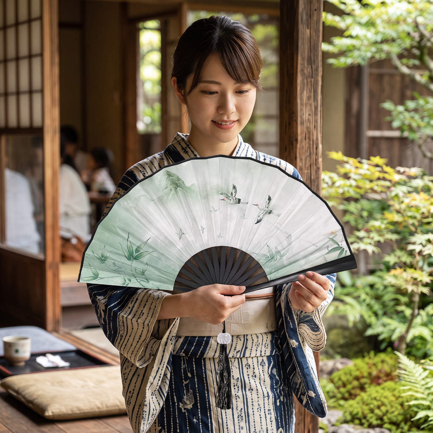Japanese Portable Crane Fan