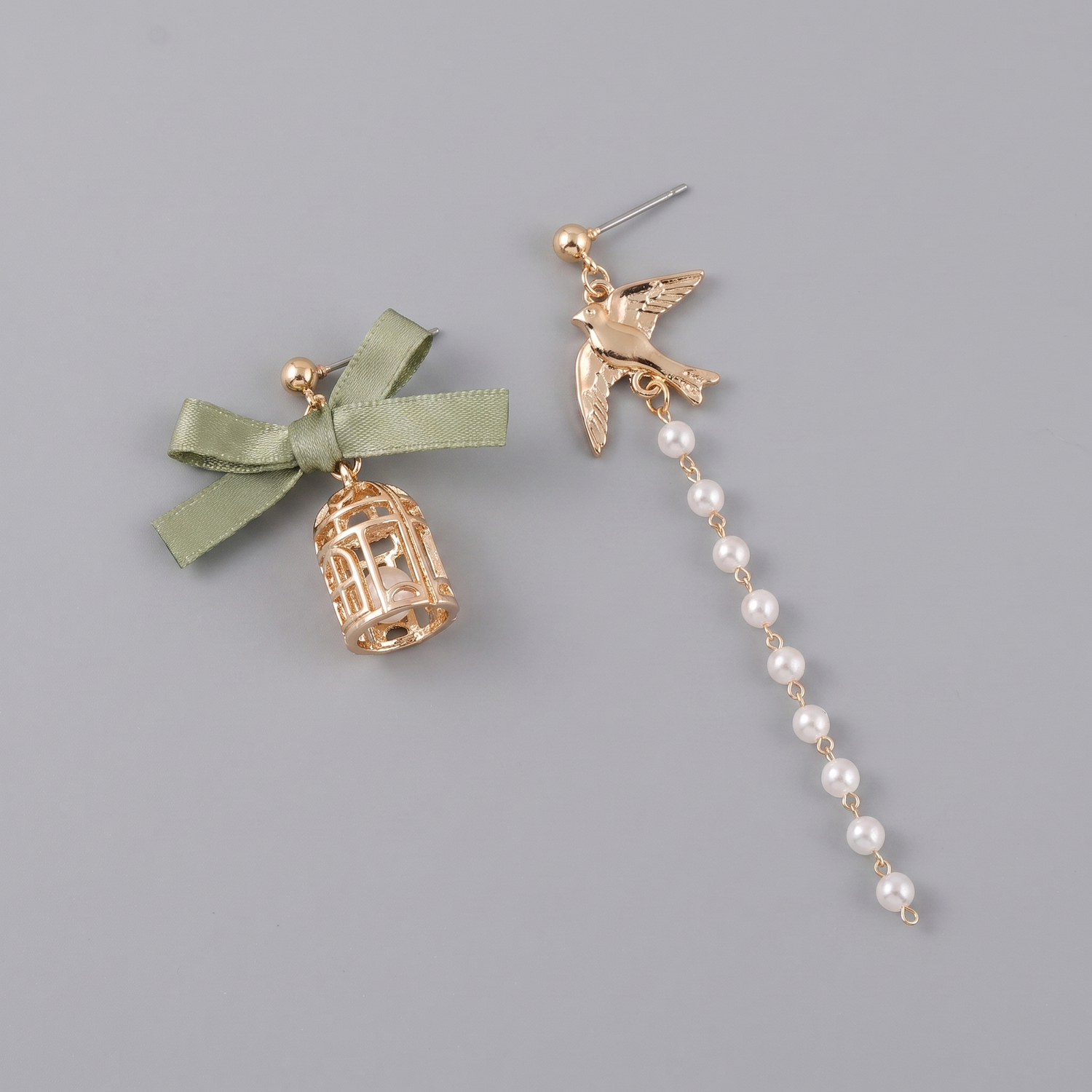 Asymmetrical Japanese Dangle Earrings