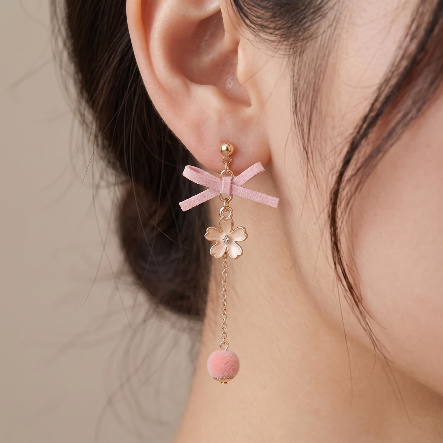 Asymmetrical Sakura Earrings