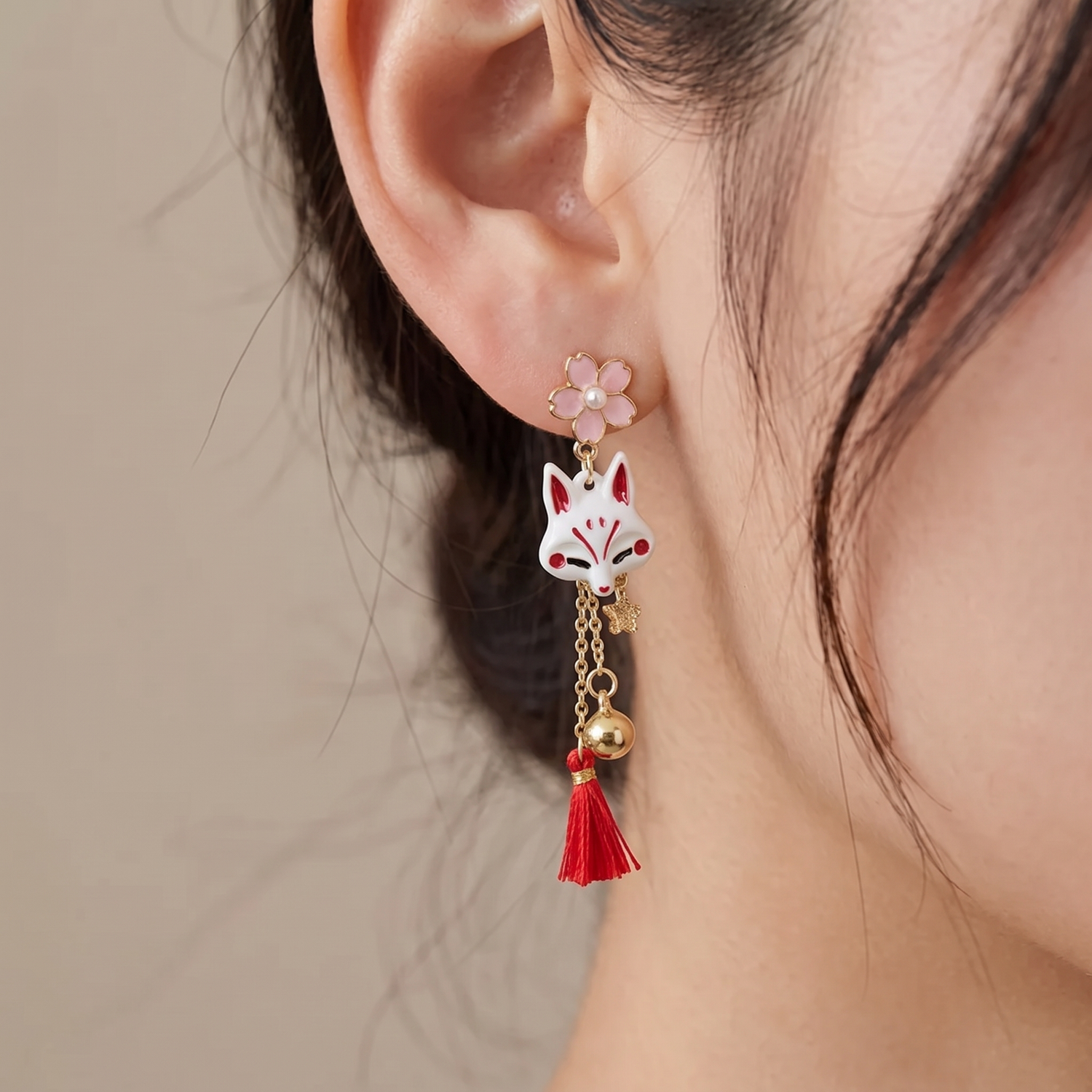 Japanese Kitsune Earrings