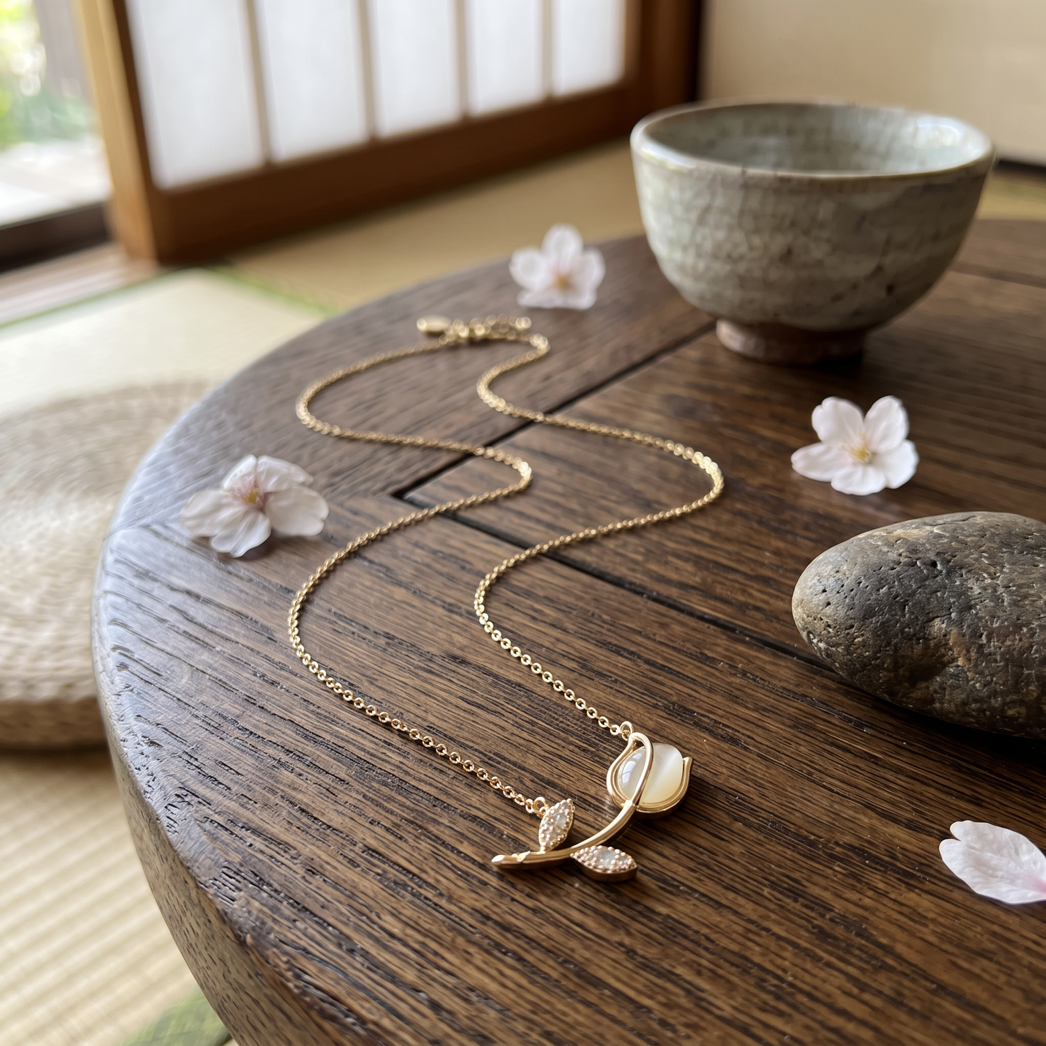 Japanese Tulip Flower Necklace