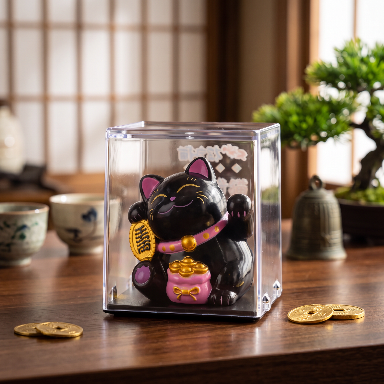 Black Maneki Neko Cat