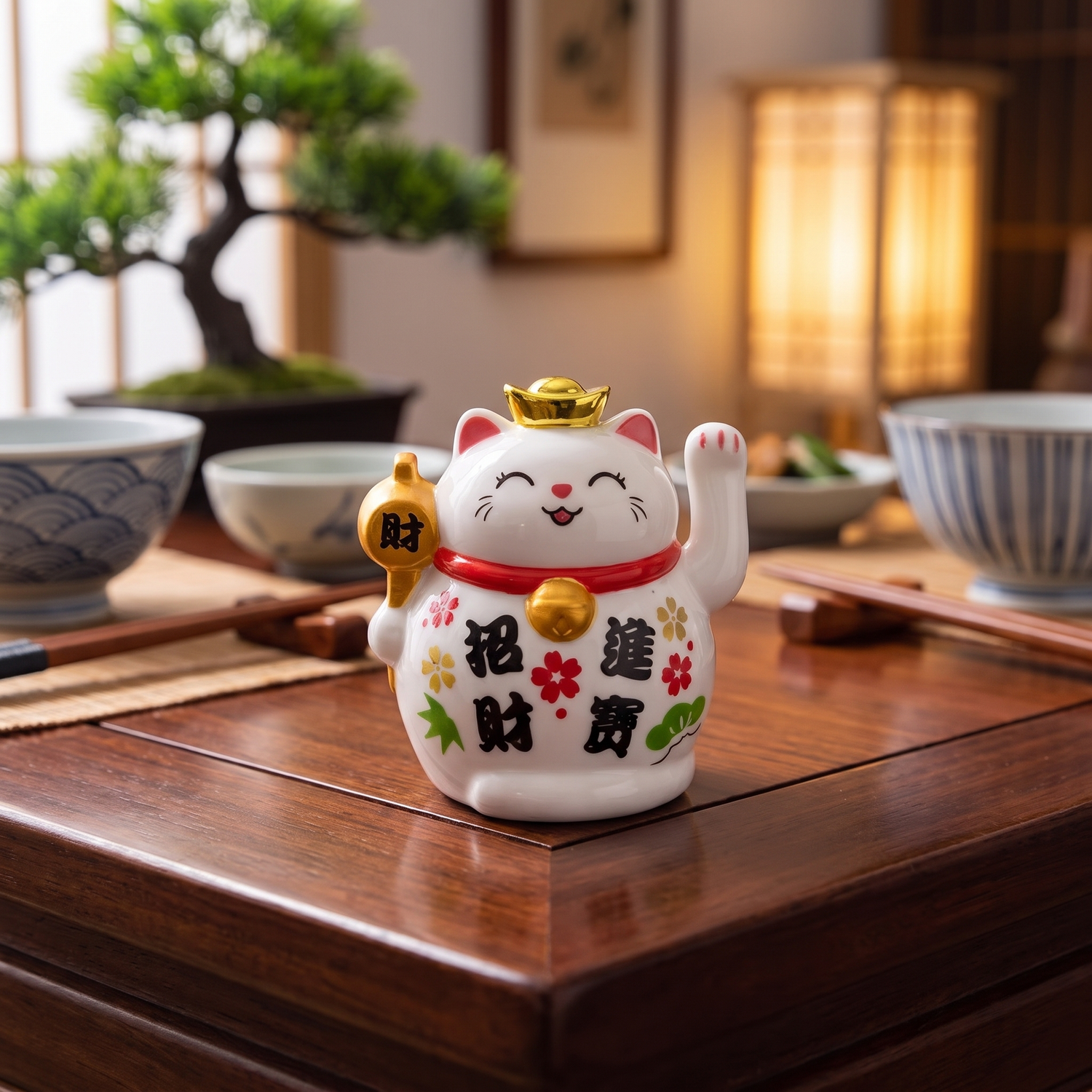 Maneki Neko Lucky Cat Statue