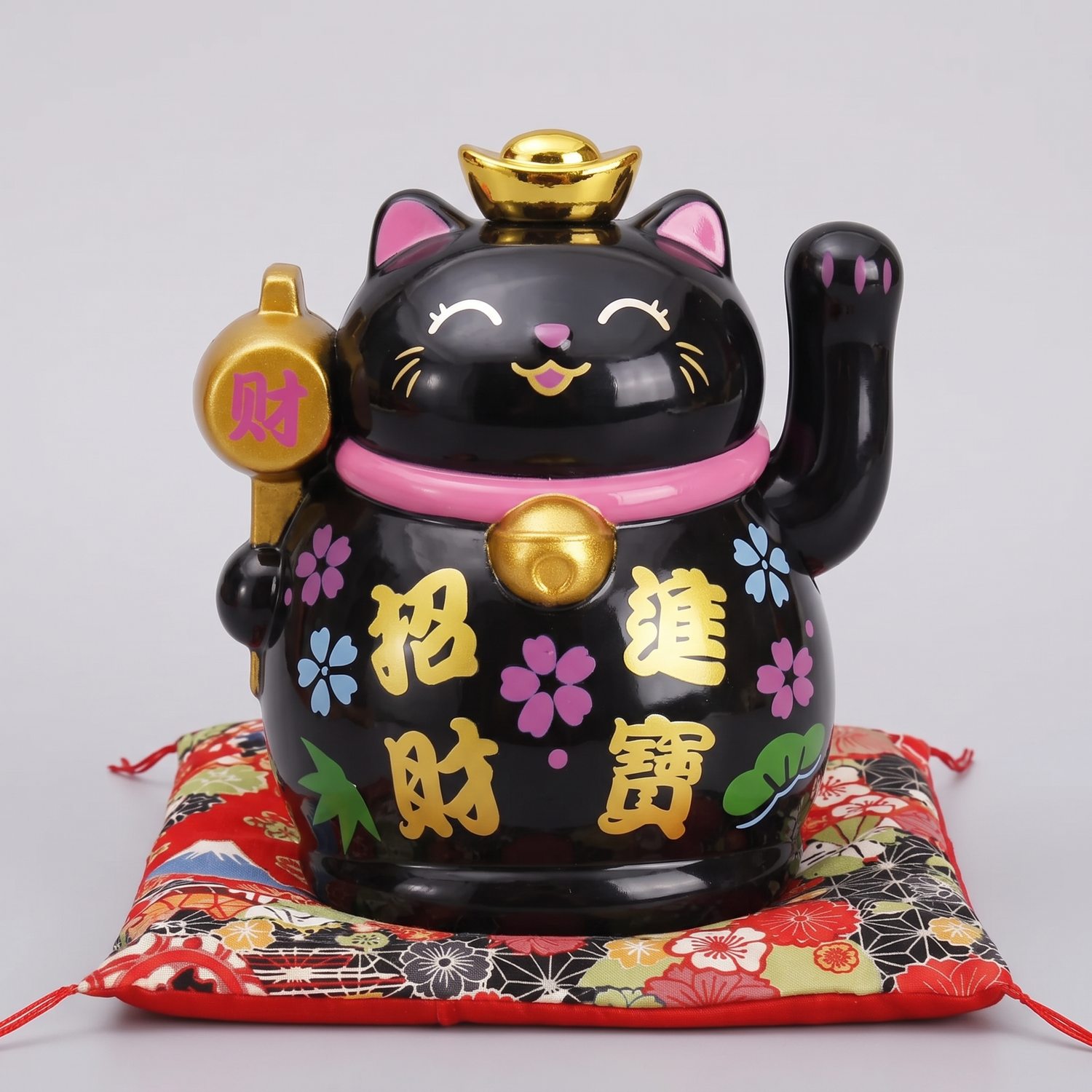 Cute Black Maneki Neko