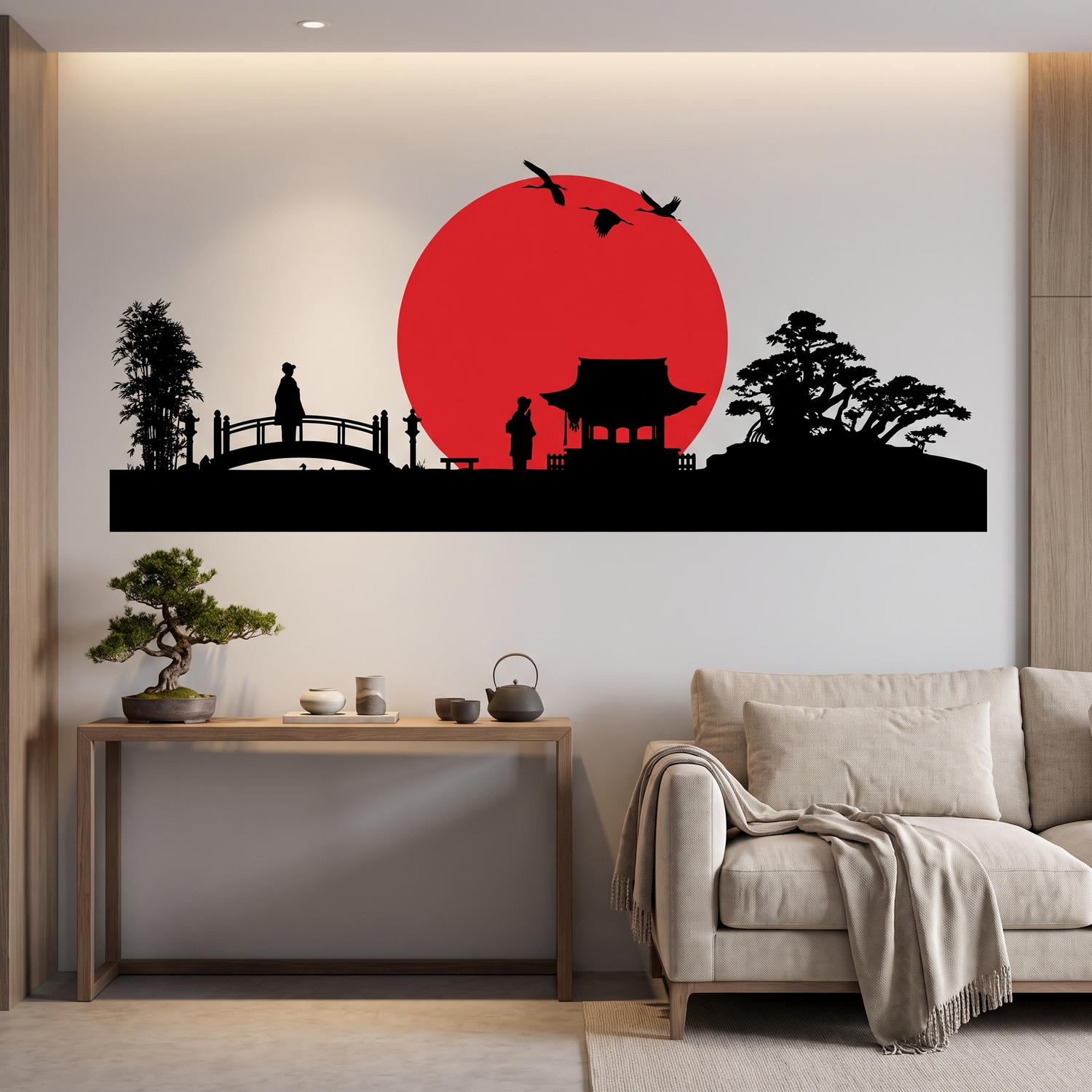 Red Sun Wall Decal
