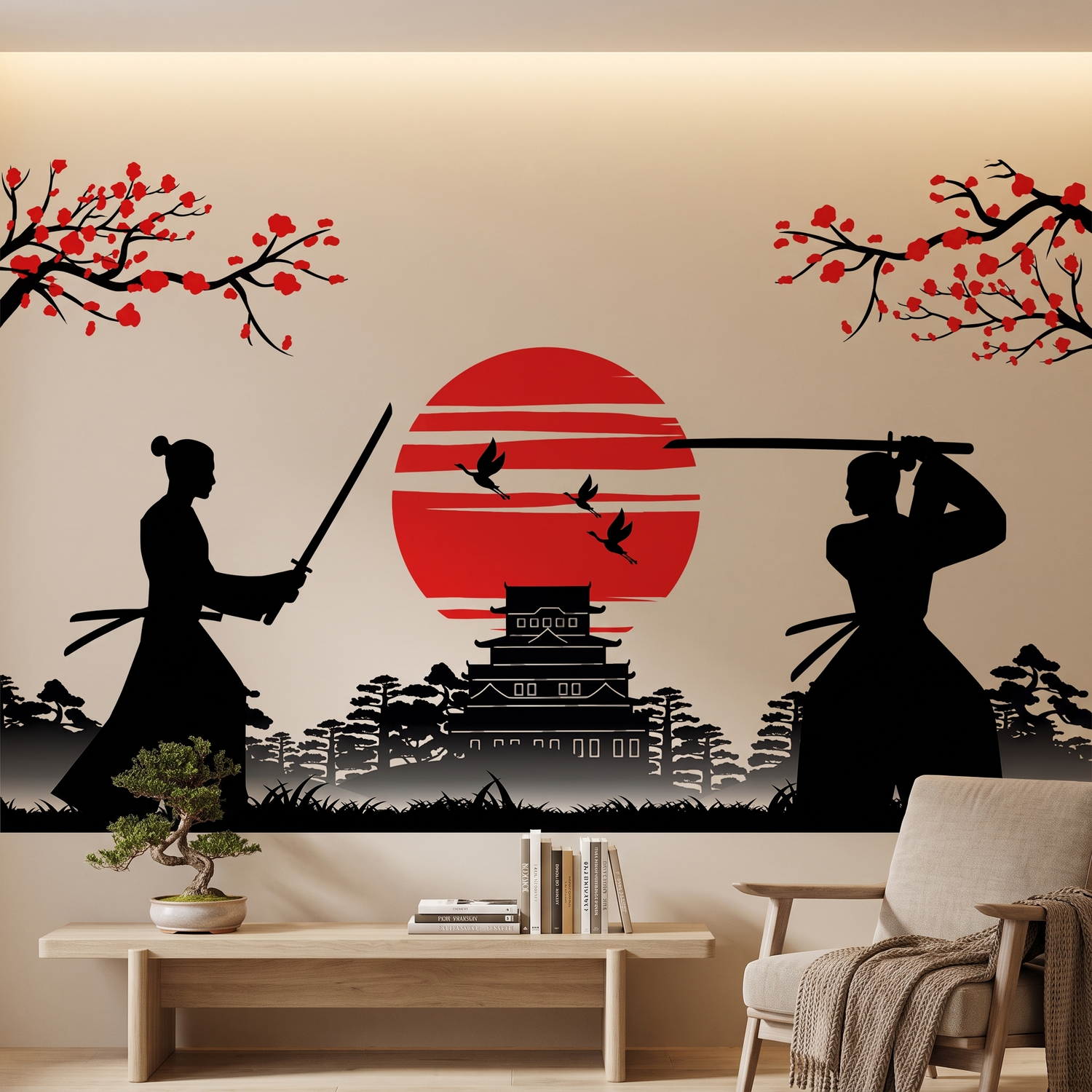 Japanese-Inspired Samurai Wall Decal