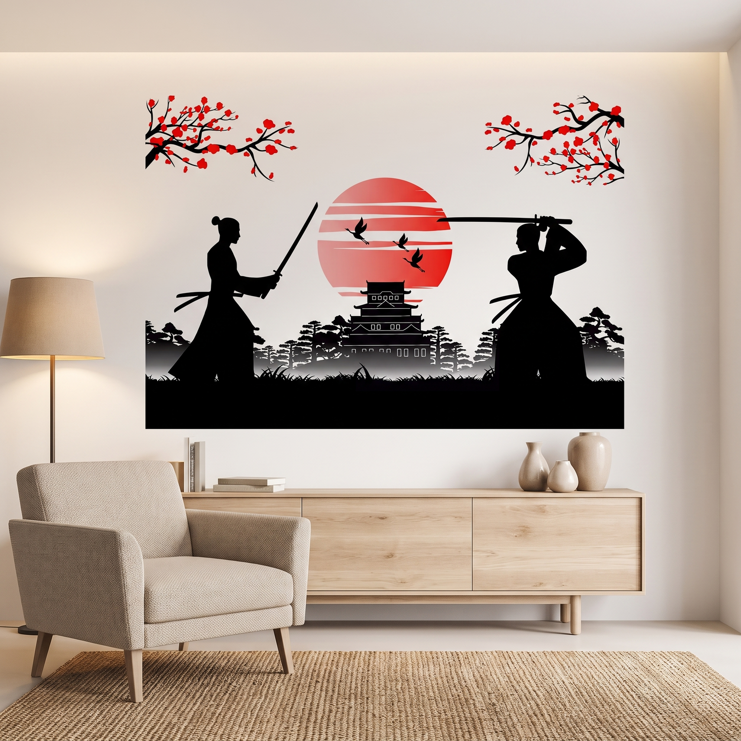 Japanese-Inspired Samurai Wall Decal
