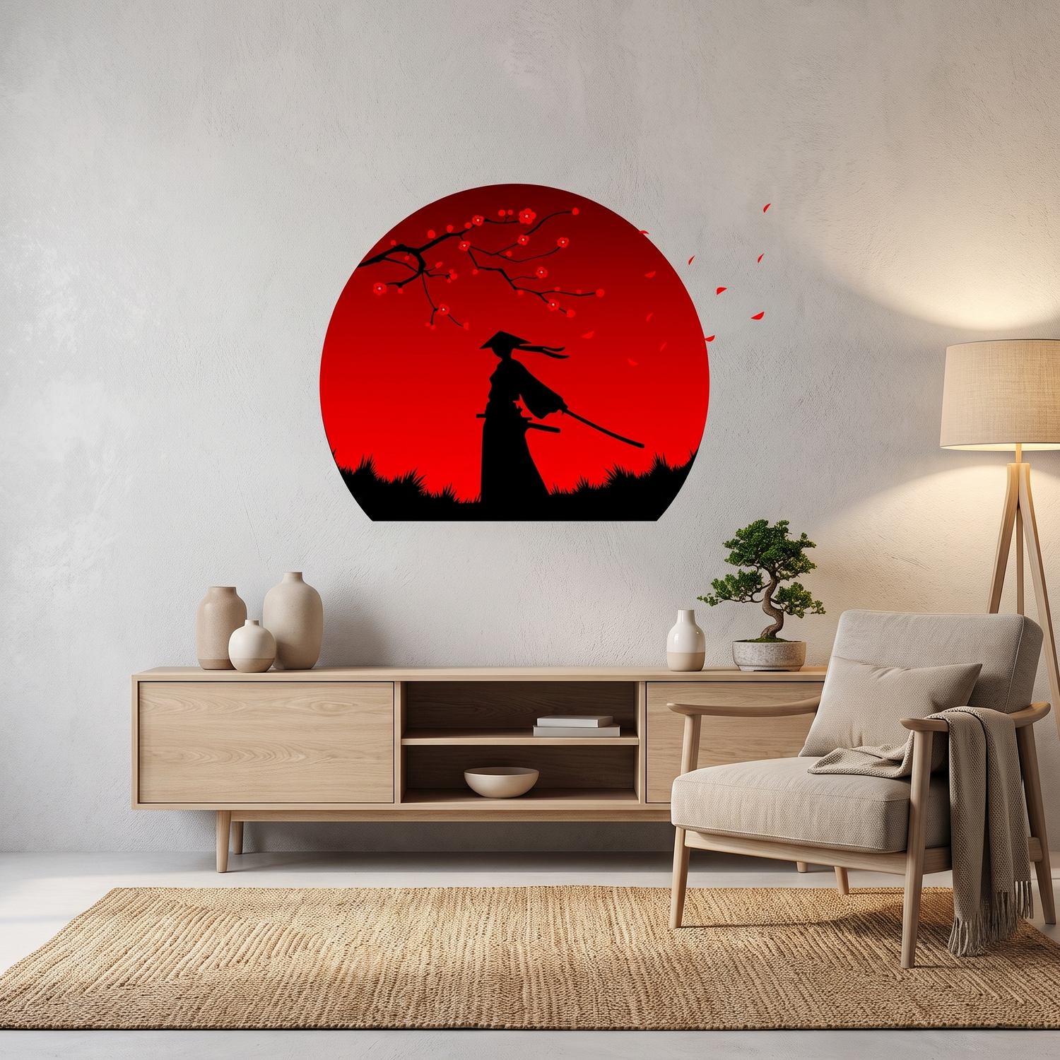 Japanese Samurai Mural Sticker