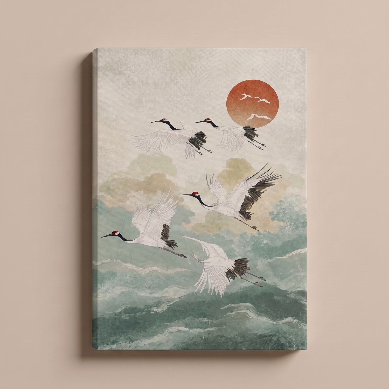 Ukiyo Crane Woodblock Print