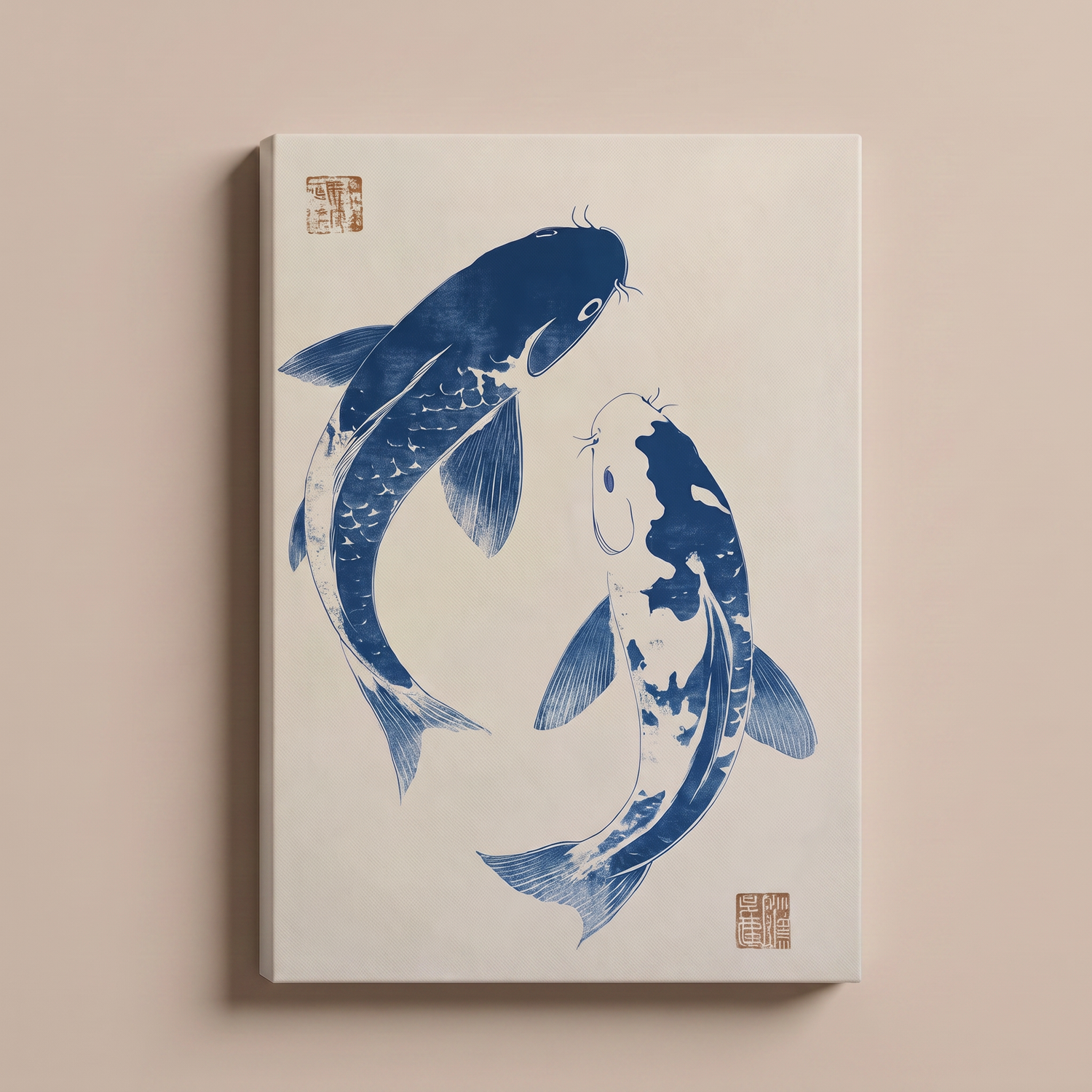 Koi Fish Woodblock Print