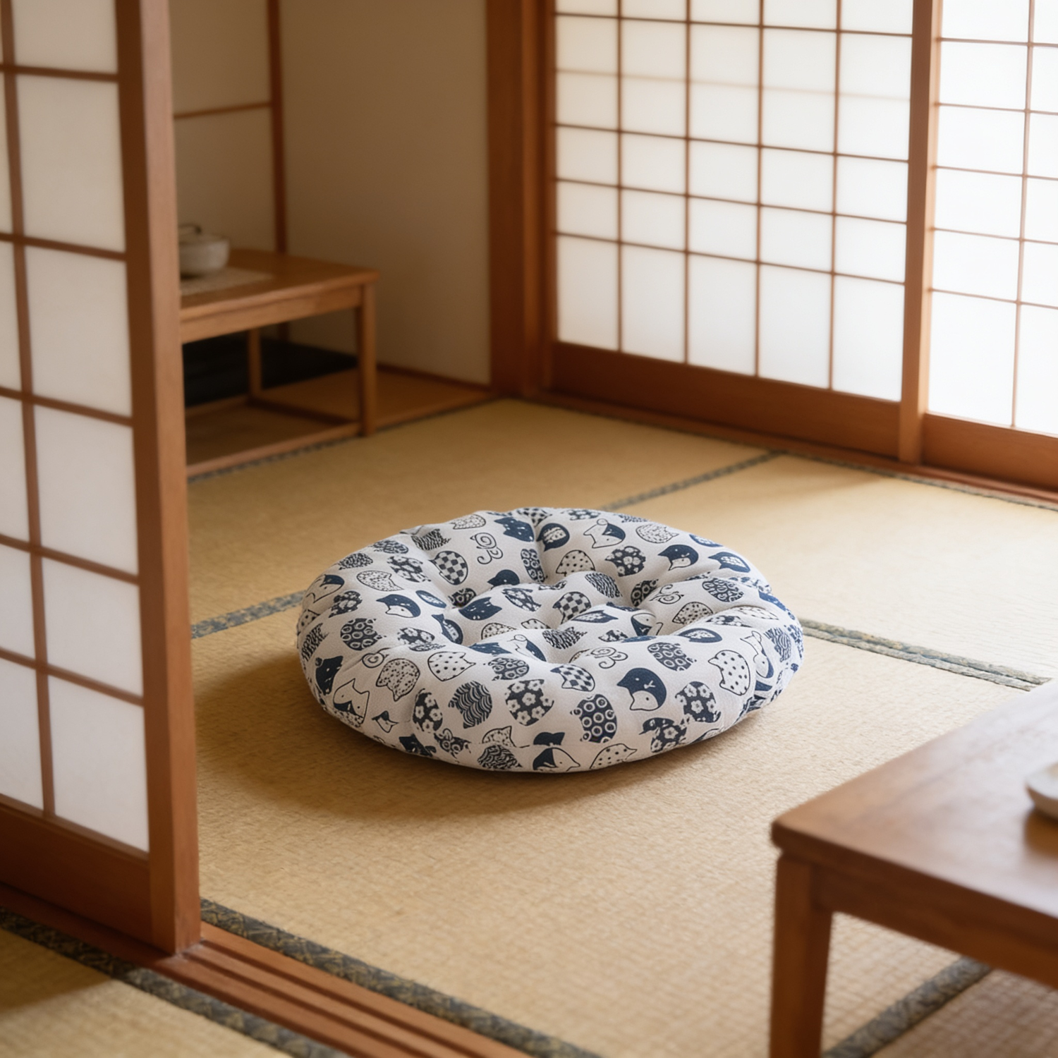 Japanese Neko Print Cushion
